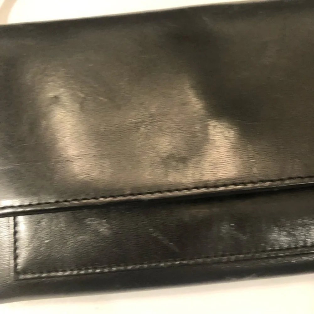 J. Crew black leather organizer bag